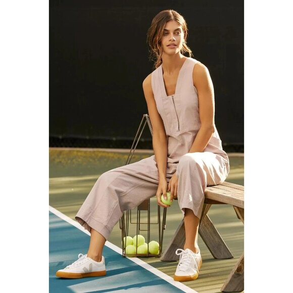 Daily Practice by Anthropologie Zip-Front Jumpsuit Rose S - Picture 1 of 13